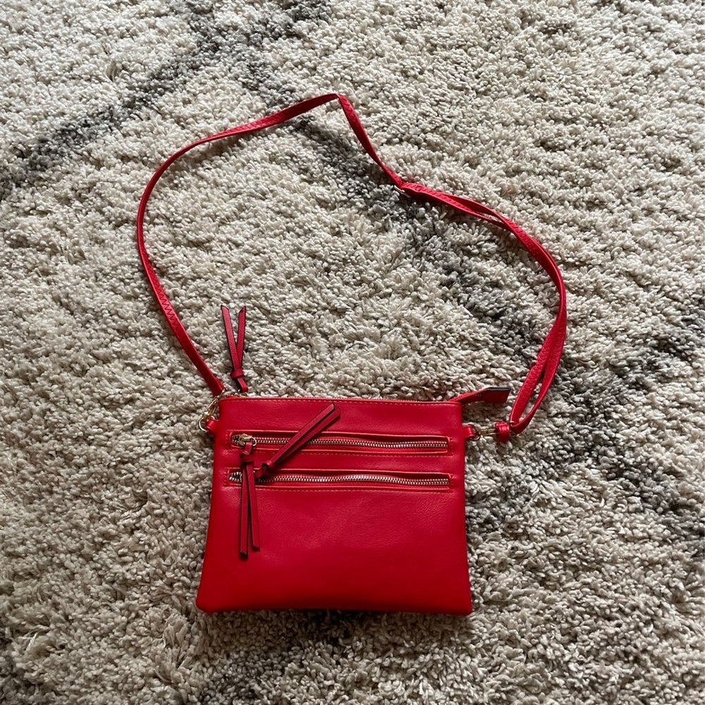 Red crossbody purse